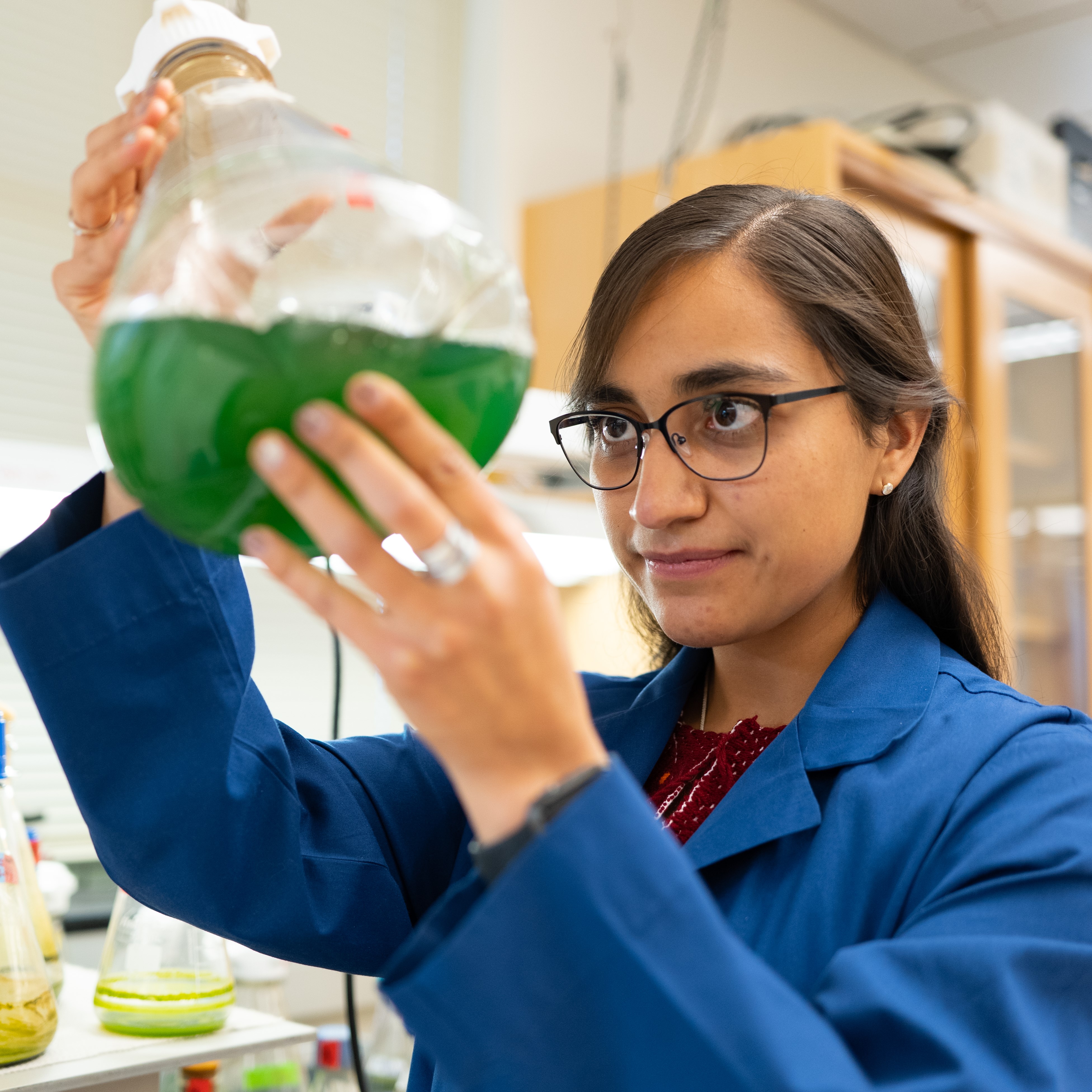 PhD student in laboratory setting